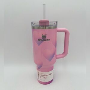 Stanley 40 oz Stainless Steel H2.0 Flowstate Quencher Tumbler Powder Pink Heart